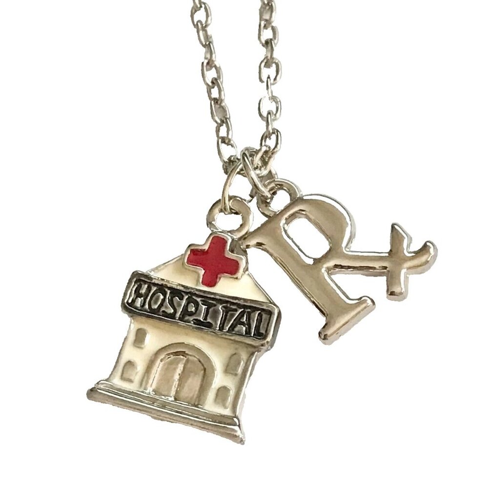 Nursing Pharmacy Hospital Doctor Necklace Rx Charms Medical Graduation Gift